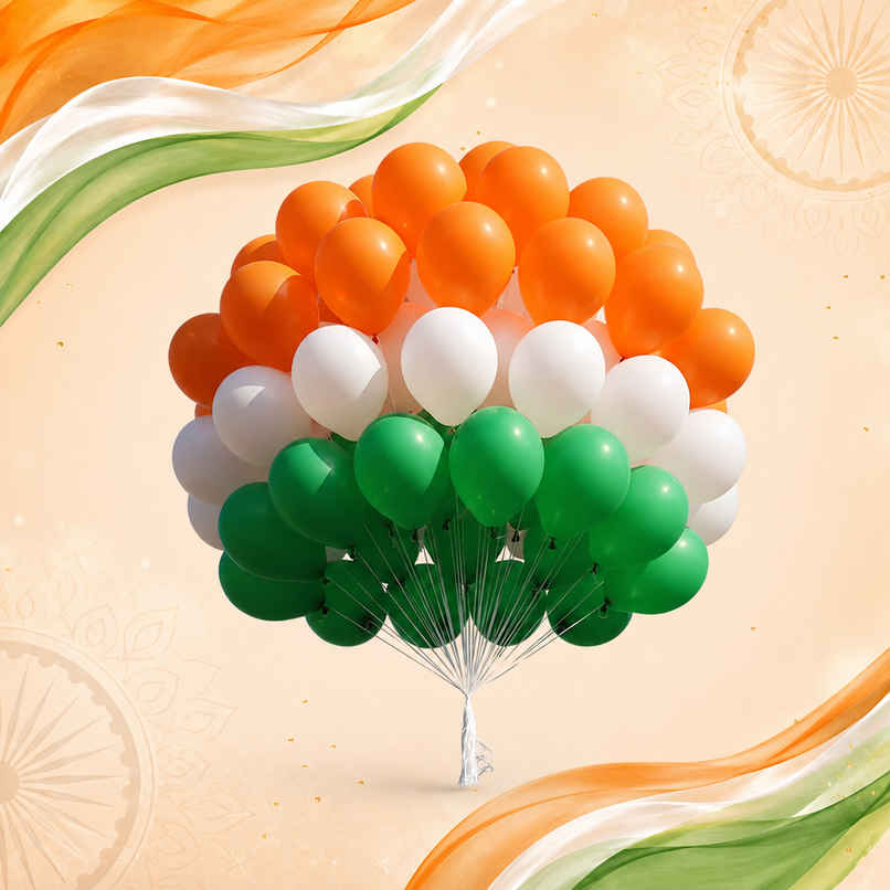 Metallic Tricolour Balloons | Pack of 50 | Pichai Metallic Tricolour Balloons | Pack of 50 | Pichai