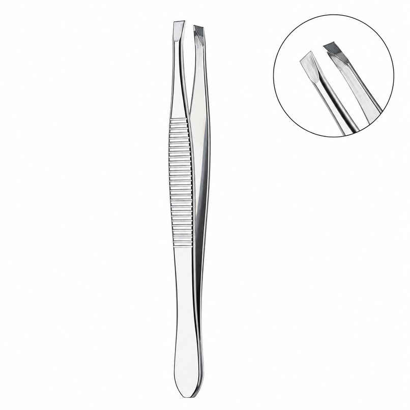 Beautiliss Tweezer Plucker with Square Tip for Precise Eyebrow Hair Removal and Grooming