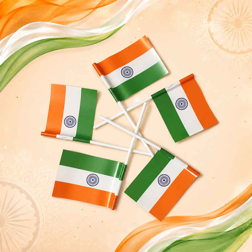Indian National Paper Flag | Pack of 5 | Handheld Flags | Picfest Indian National Paper Flag | Pack of 5 | Handheld Flags | Picfest