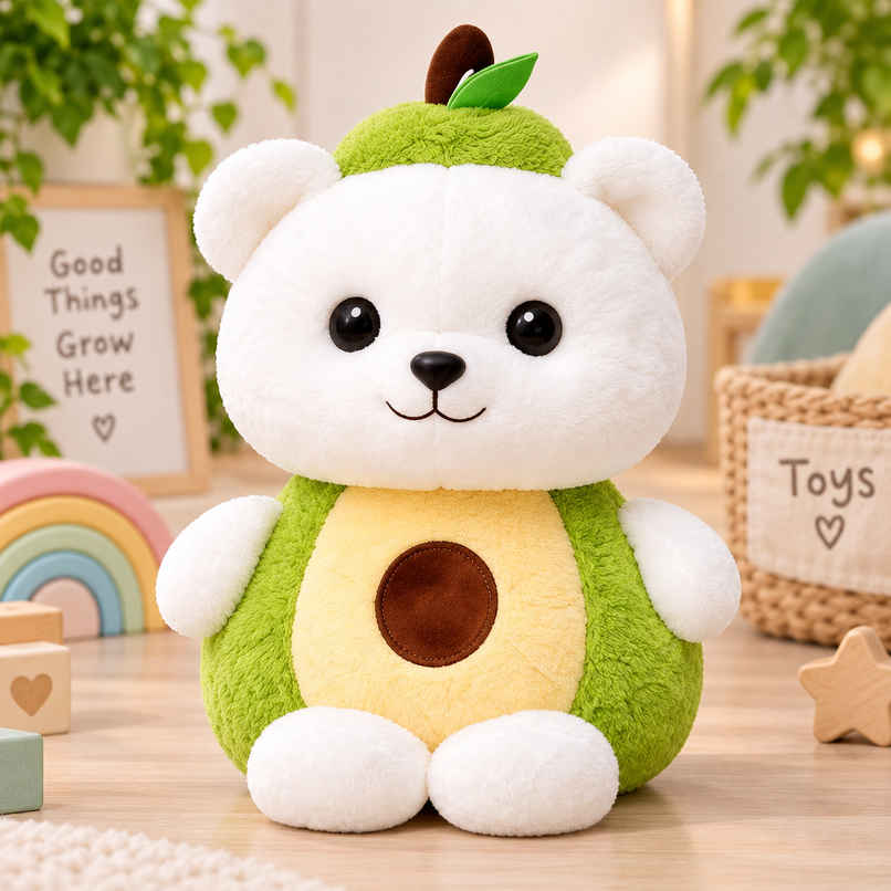 DearJoy Avocado Teddy Bear Soft Toy | Green & White | 30 cm DearJoy Avocado Teddy Bear Soft Toy | Green & White | 30 cm
