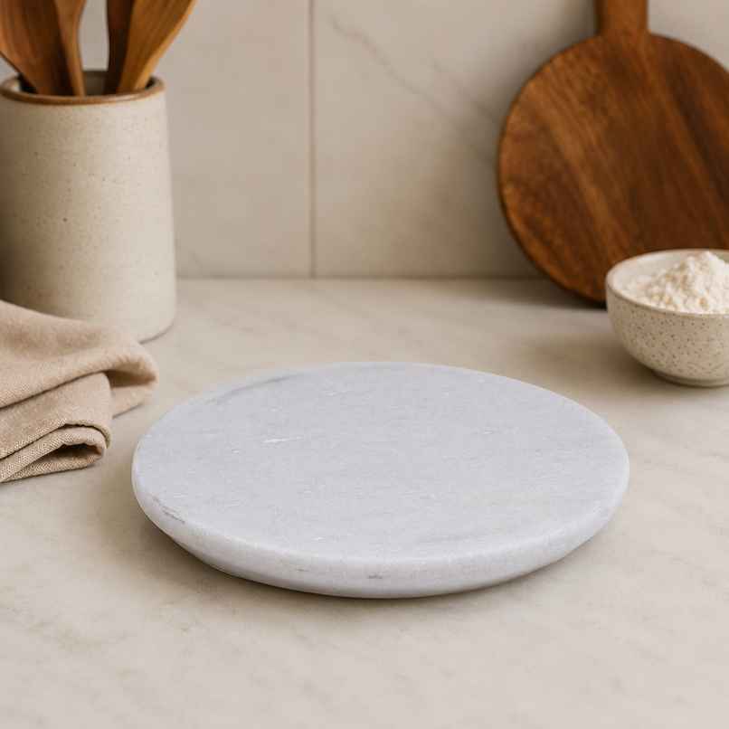 Sanjeev Kapoor by OGGN Marble Chakla/Rolling Pin Board/Roti & Chapati Maker - 9 Inch Sanjeev Kapoor by OGGN Marble Chakla/Rolling Pin Board/Roti & Chapati Maker - 9 Inch