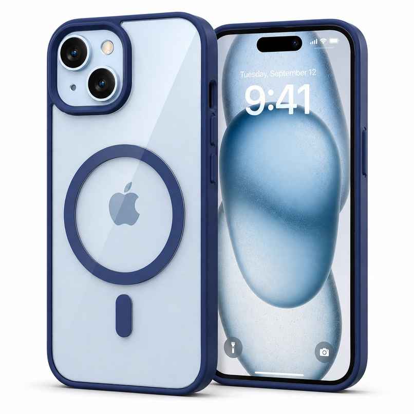 ExpressB For iPhone 13 And 14 Case Thin Matte Anti-Scratch For Magsafe Shockproof Protection - Blue ExpressB For iPhone 13 And 14 Case Thin Matte Anti-Scratch For Magsafe Shockproof Protection - Blue