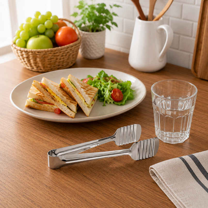 Petals SS Sandwich Pastry Tong-Sliced Vegetable Lifter-Chimta-Tong Petals SS Sandwich Pastry Tong-Sliced Vegetable Lifter-Chimta-Tong
