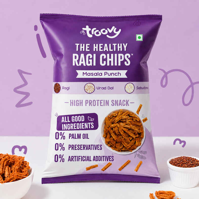 Troovy Healthy High Protein Ragi Chips | No Palm Oil, No Chemicals Troovy Healthy High Protein Ragi Chips | No Palm Oil, No Chemicals
