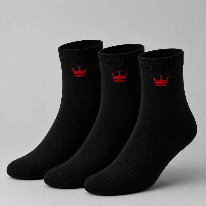 Royal Mart Unisex Solid Cotton Blend Calf Length Socks | Black - Free Size Royal Mart Unisex Solid Cotton Blend Calf Length Socks | Black - Free Size