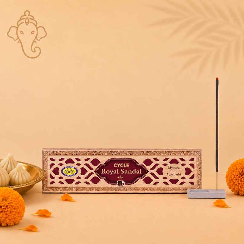 Royal Sandal (Chandan) Agarbatti | 30N Incense Sticks, 1N Holder | Cycle Royal Sandal (Chandan) Agarbatti | 30N Incense Sticks, 1N Holder | Cycle