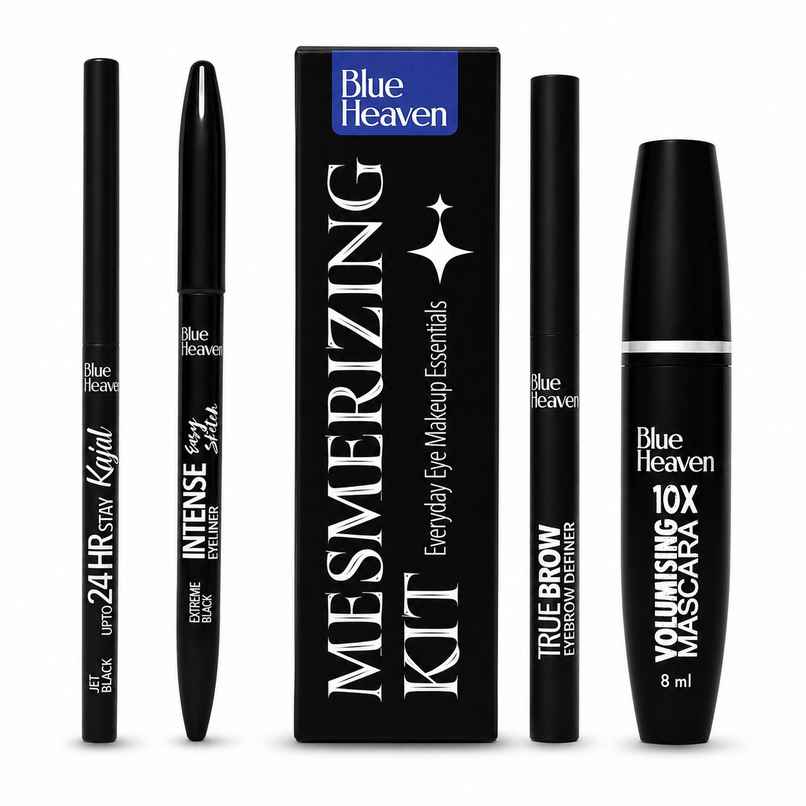 Blue Heaven Mesmerising Eye Kit Combo | Kajal, Mascara, Eyeliner & Brow Definer Blue Heaven Mesmerising Eye Kit Combo | Kajal, Mascara, Eyeliner & Brow Definer