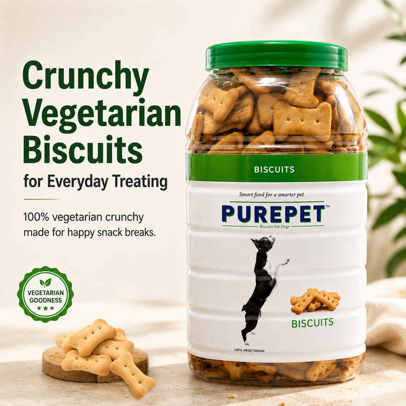 Purepet 100% Vegeterian Dog Biscuit Treats Jar Purepet 100% Vegeterian Dog Biscuit Treats Jar