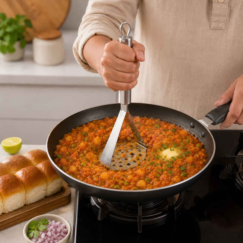 Petals Stainless Steel Vegatable Potato Pav Bhaji Masher Presser Petals Stainless Steel Vegatable Potato Pav Bhaji Masher Presser