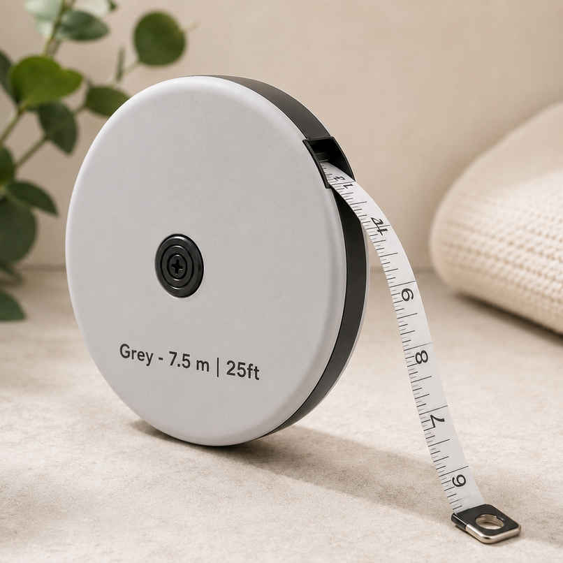 Daluci Unbreakable ABS Case Measuring Tape | Steel End Hook | Winding Handle | Grey - 7.5 m | 25ft Daluci Unbreakable ABS Case Measuring Tape | Steel End Hook | Winding Handle | Grey - 7.5 m | 25ft