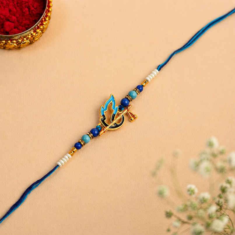 Rakhi for Brother | Krishna Mor Pankh & Bansuri | Peacock | Pack of 1 | Tomuncle Rakhi for Brother | Krishna Mor Pankh & Bansuri | Peacock | Pack of 1 | Tomuncle