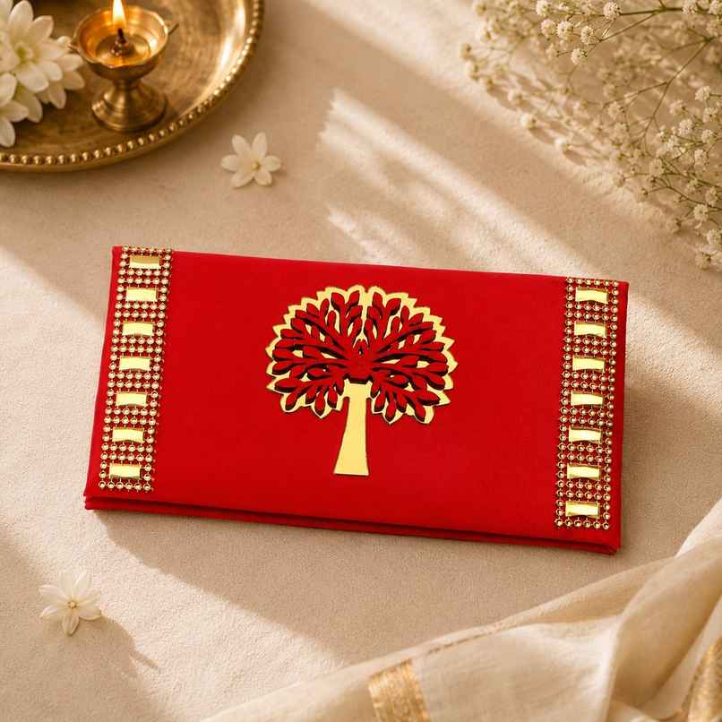Archies Red Fabric Shagun Envelope