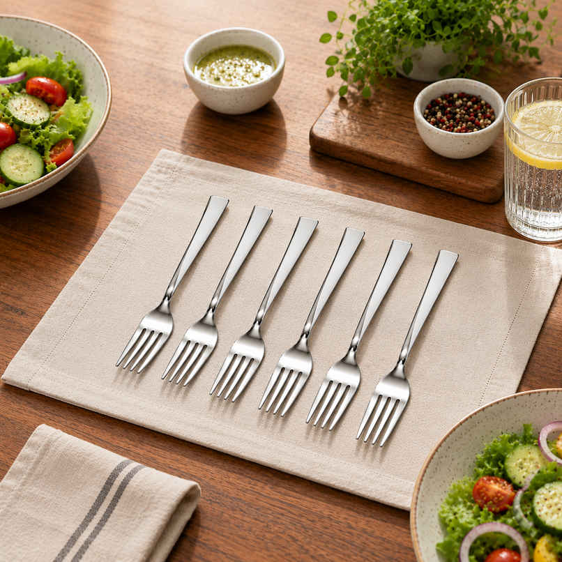 Petals 6 Pcs Stainless Impress 18 cm Dessert Fork Cutlery Petals 6 Pcs Stainless Impress 18 cm Dessert Fork Cutlery