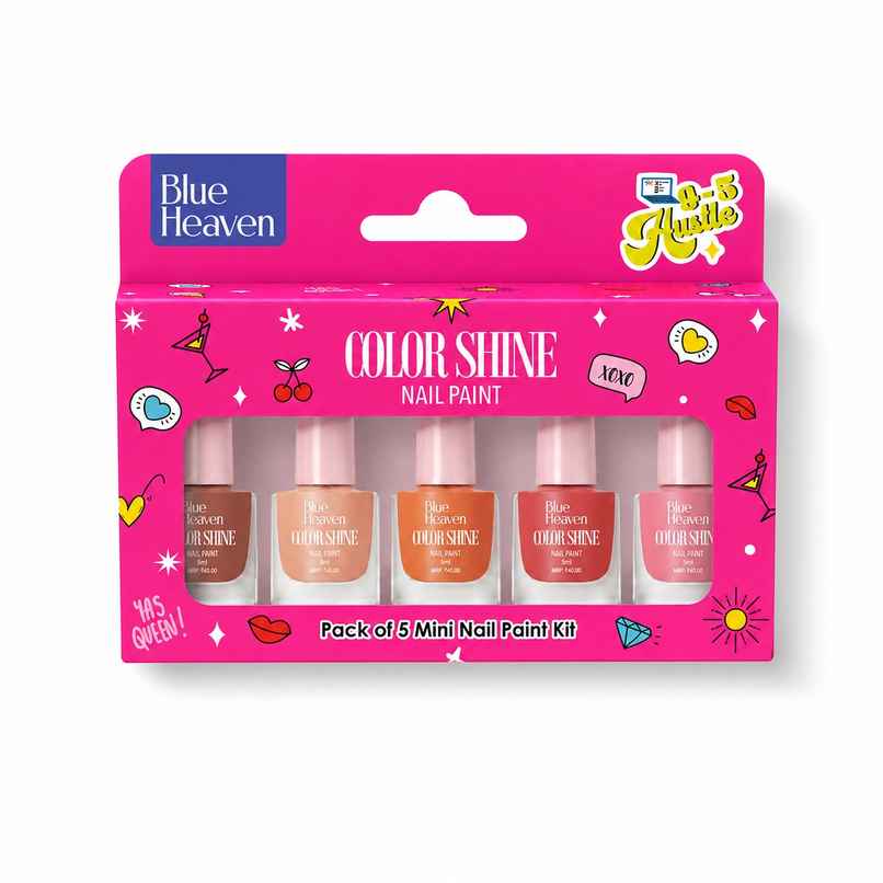 Blue Heaven Color Shine Nail Polish Kit | 9 To 5 Hustle | Office-Friendly Everyday Shades Blue Heaven Color Shine Nail Polish Kit | 9 To 5 Hustle | Office-Friendly Everyday Shades