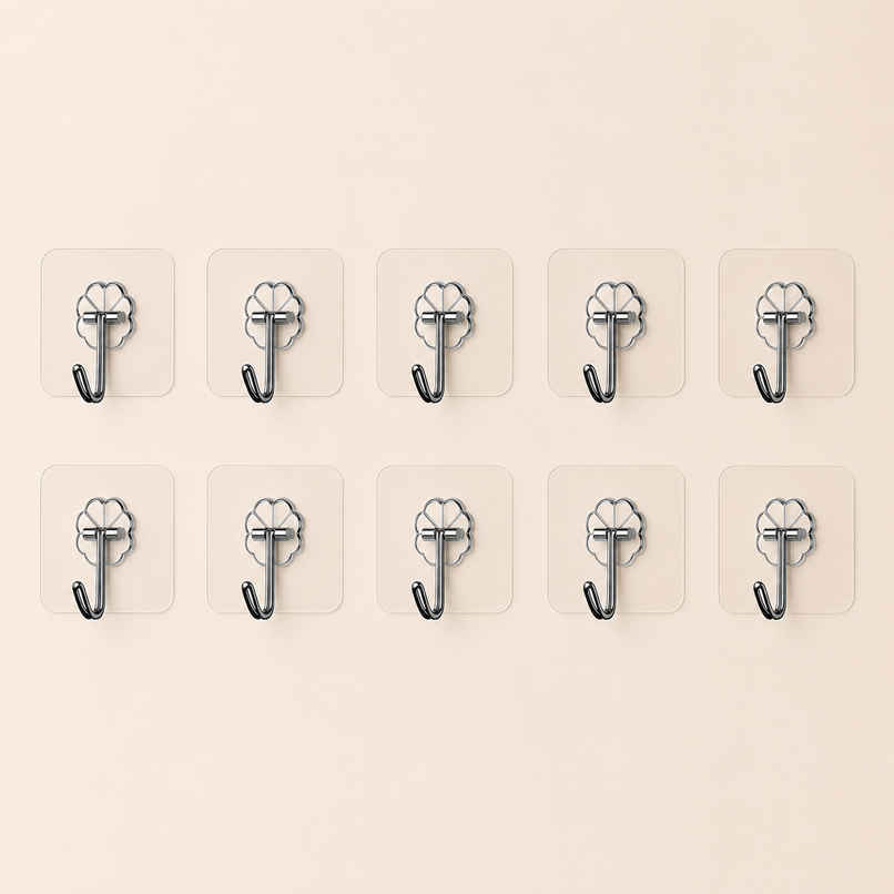 Daluci Strong Adhesive Hook For Home-Office and Kitchen Use | Pack Of 10