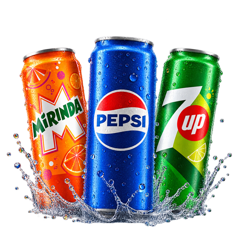Pepsi + 7Up + Mirinda 300ml can combo (Pack of 3) Pepsi + 7Up + Mirinda 300ml can combo (Pack of 3)