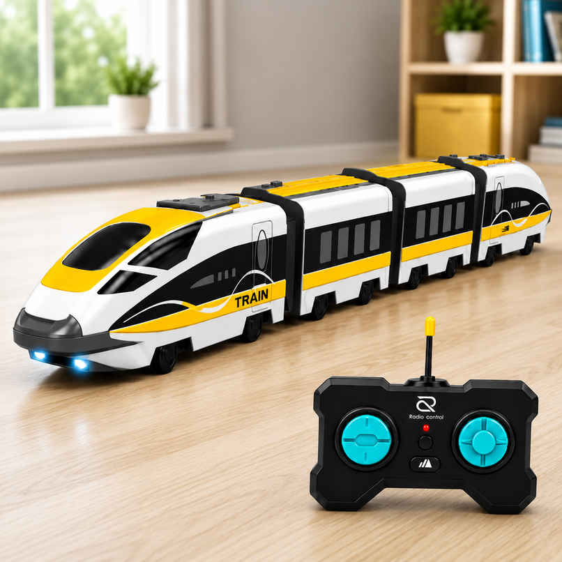 Fablue High Speed Bullet Train Toy | Rechargeable with Lights | White & Yellow Fablue High Speed Bullet Train Toy | Rechargeable with Lights | White & Yellow