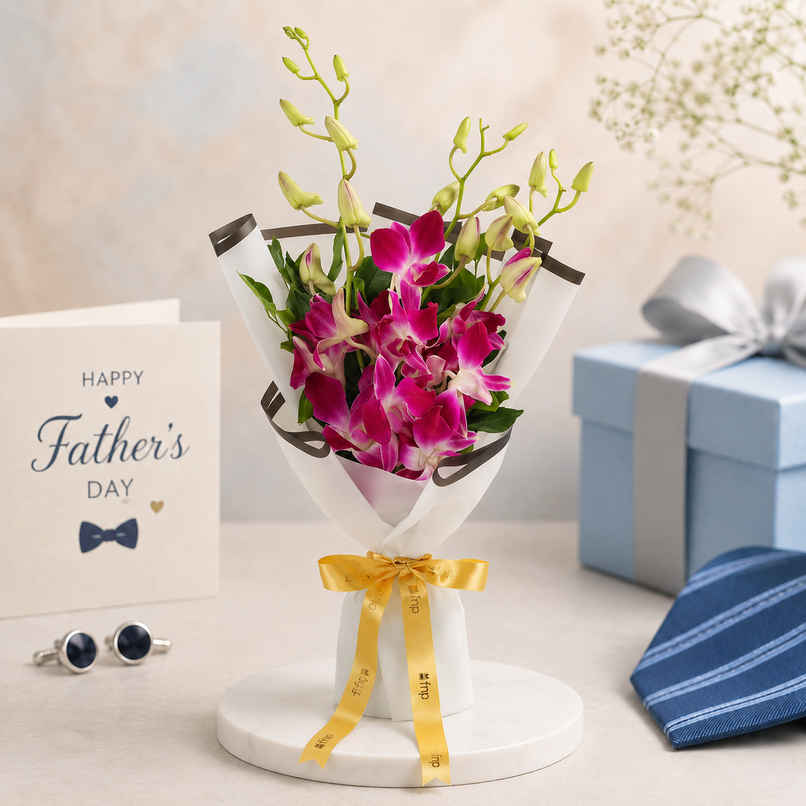 FNP 3 Purple Orchid Bouquet | Gifting FNP 3 Purple Orchid Bouquet | Gifting