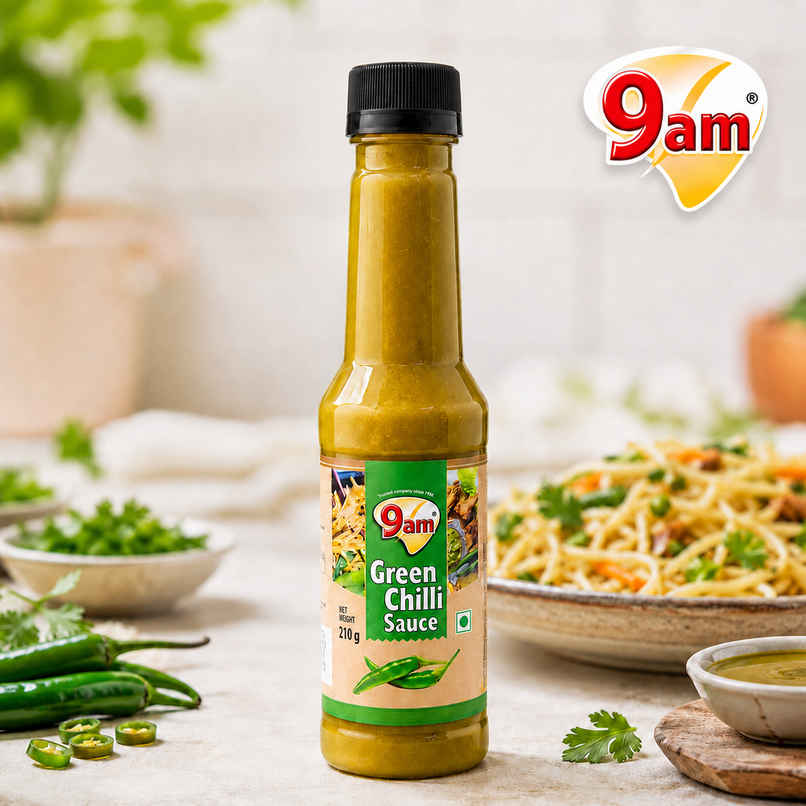 9am Green Chilli Sauce, Hot & Tangy Chilli Dip