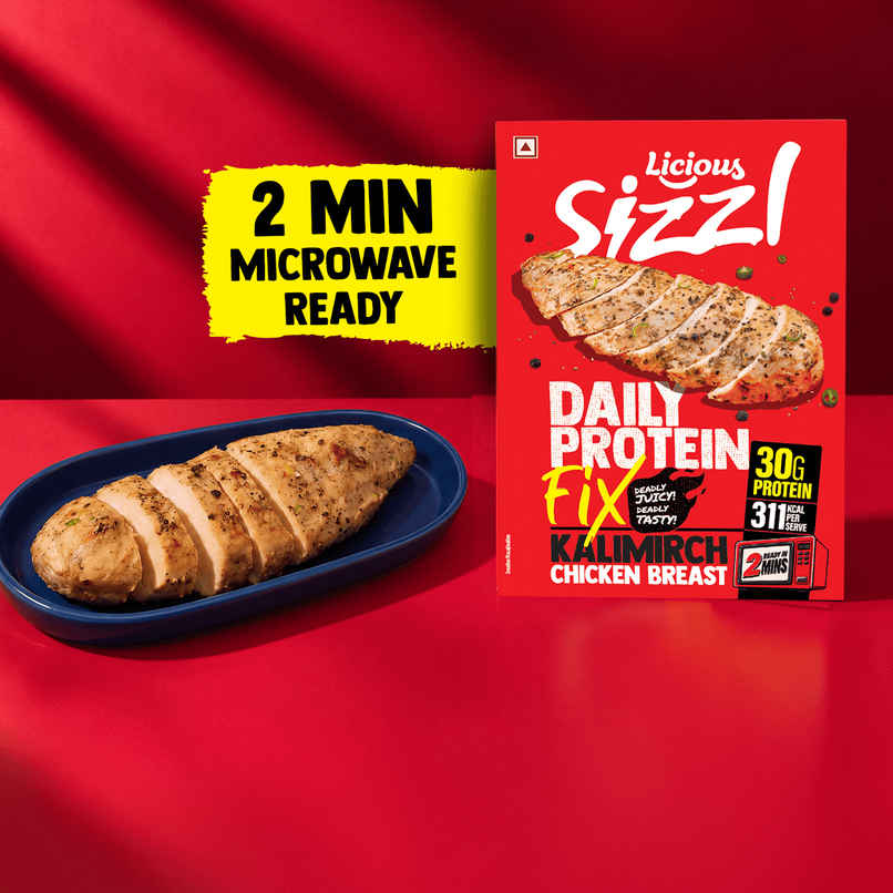 Licious Sizzl Kalimirch Chicken Breast | 2 Mins Ready | 30g Protein