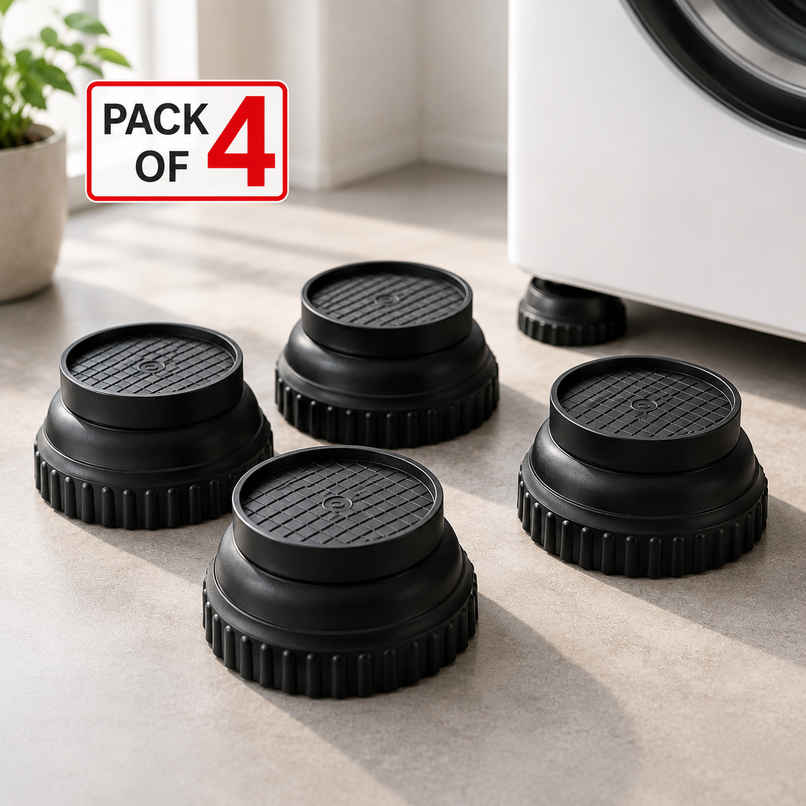 Daluci Washing Machine Pads For Vibration Reduction and Noise Control - Pack Of 4 | Black