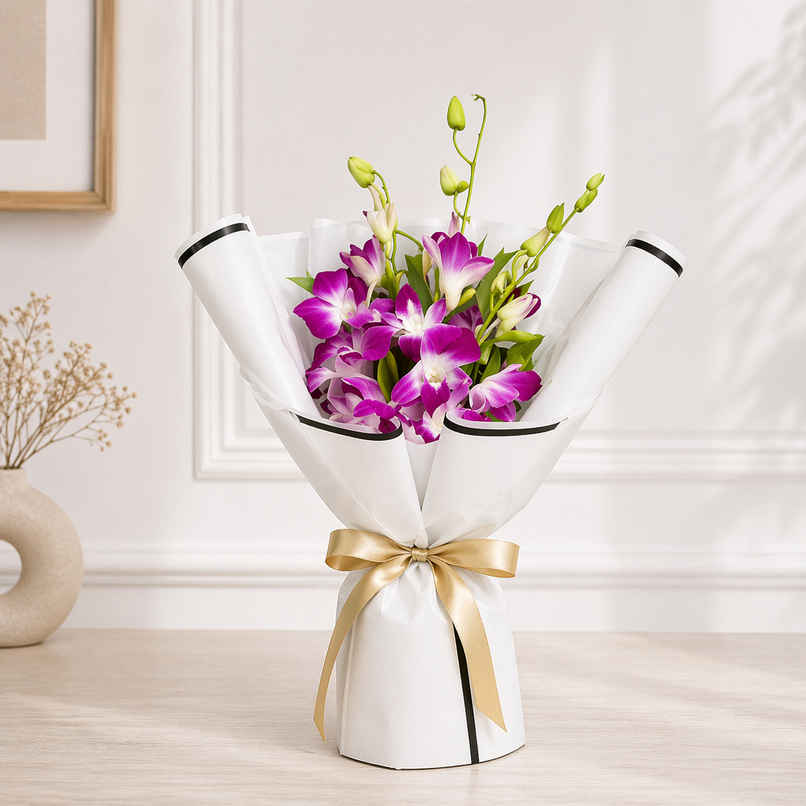 FNP 3 Purple Orchid Bouquet | Gifting FNP 3 Purple Orchid Bouquet | Gifting