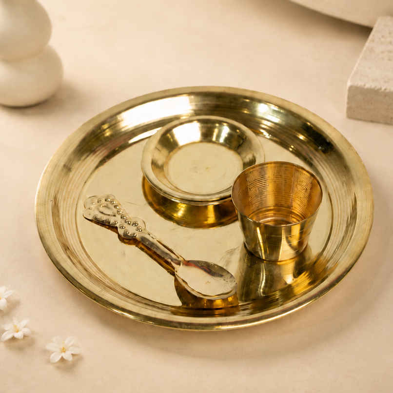 Brass Polish Bhog Thali Set | Diacraft Brass Polish Bhog Thali Set | Diacraft