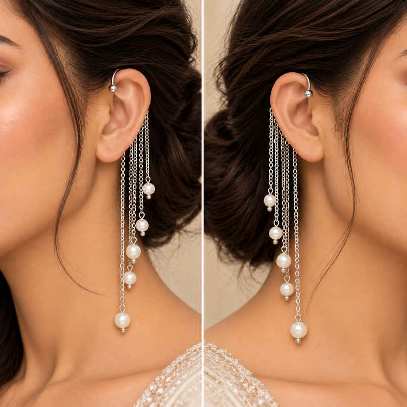 The Opal Factory | Oxidised Jewelry | Ear Cuff with Drops | Silver The Opal Factory | Oxidised Jewelry | Ear Cuff with Drops | Silver