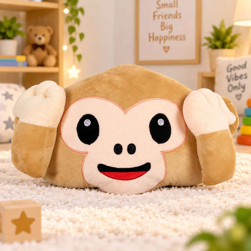 DearJoy Monkey Head Pillow Soft Toy - Brown DearJoy Monkey Head Pillow Soft Toy - Brown