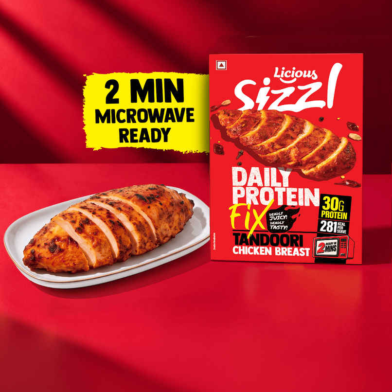 Licious Sizzl Tandoori Chicken Breast | 2 Mins Ready | 30g Protein