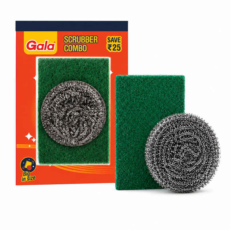 Gala Scrubber Combo | 1 Steel  & 1 Green Scrubber