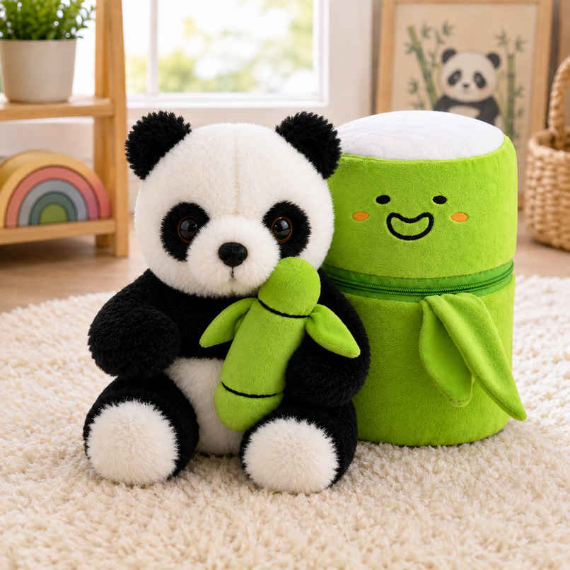 DearJoy Bamboo Panda Soft Toy - Black & White DearJoy Bamboo Panda Soft Toy - Black & White