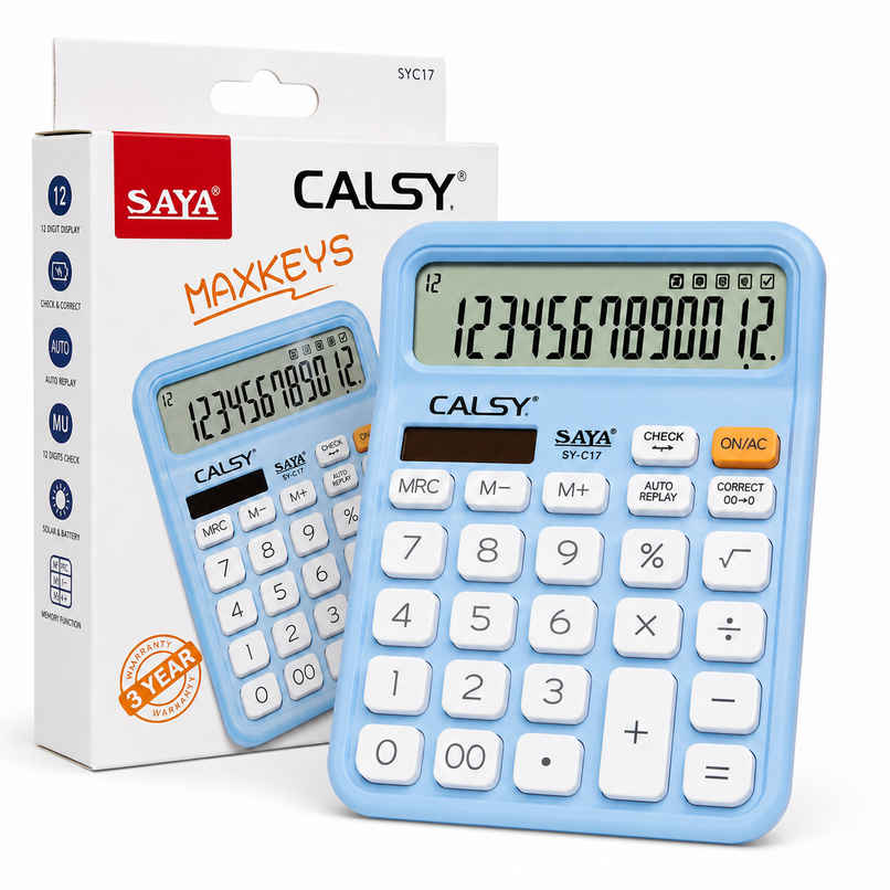 Saya Calsy Calculator with MaxKeys Large Display for Office | School & Home Use | SY-C17 Saya Calsy Calculator with MaxKeys Large Display for Office | School & Home Use | SY-C17