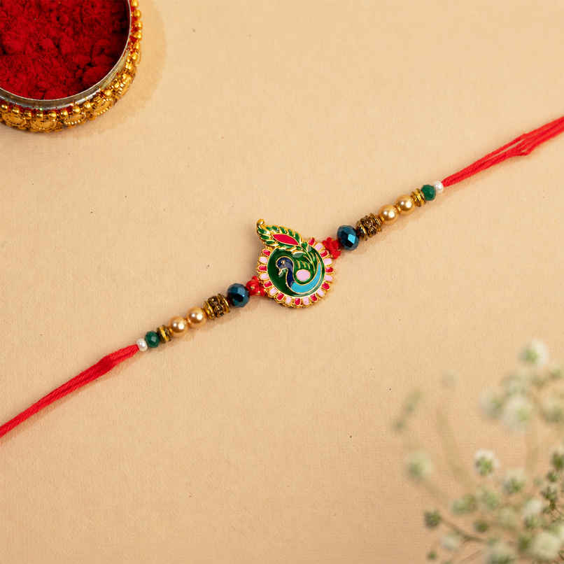 Royal Peacock Meenakari Rakhi for Brother | Pack of 1 | Tomuncle Royal Peacock Meenakari Rakhi for Brother | Pack of 1 | Tomuncle