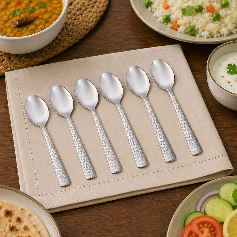 Petals 6Pcs Stainless Steel Laser Etched Master Baby Spoon Petals 6Pcs Stainless Steel Laser Etched Master Baby Spoon