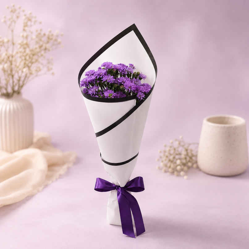 Blue Daisy Aster Bouquet | Gifting Blue Daisy Aster Bouquet | Gifting