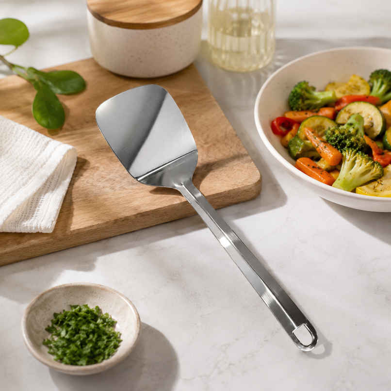 Petals Steel Mini Cooking/Serving/Spoon/Spatula-Dosa Palta/Taveta/Turner/Khurpi Petals Steel Mini Cooking/Serving/Spoon/Spatula-Dosa Palta/Taveta/Turner/Khurpi