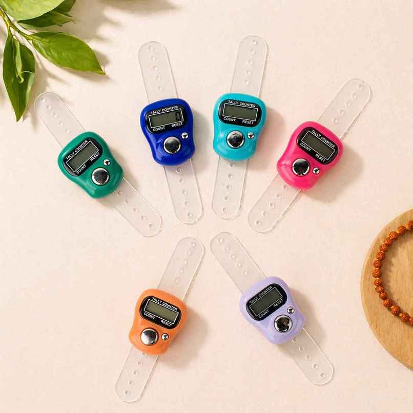 Fablue Digital Finger Tally Counter LCD Display Adjustable Silicone Ring | Assorted