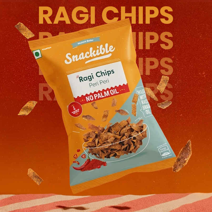 Snackible Peri Peri Ragi Chips - High Fibre, No Palm Oil