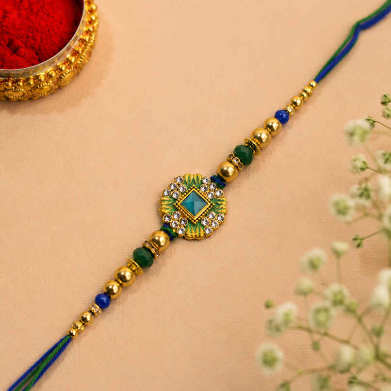 Rakhi for Brother | Studded | Stone | Pack of 1 | Shree Rakhi Rakhi for Brother | Studded | Stone | Pack of 1 | Shree Rakhi