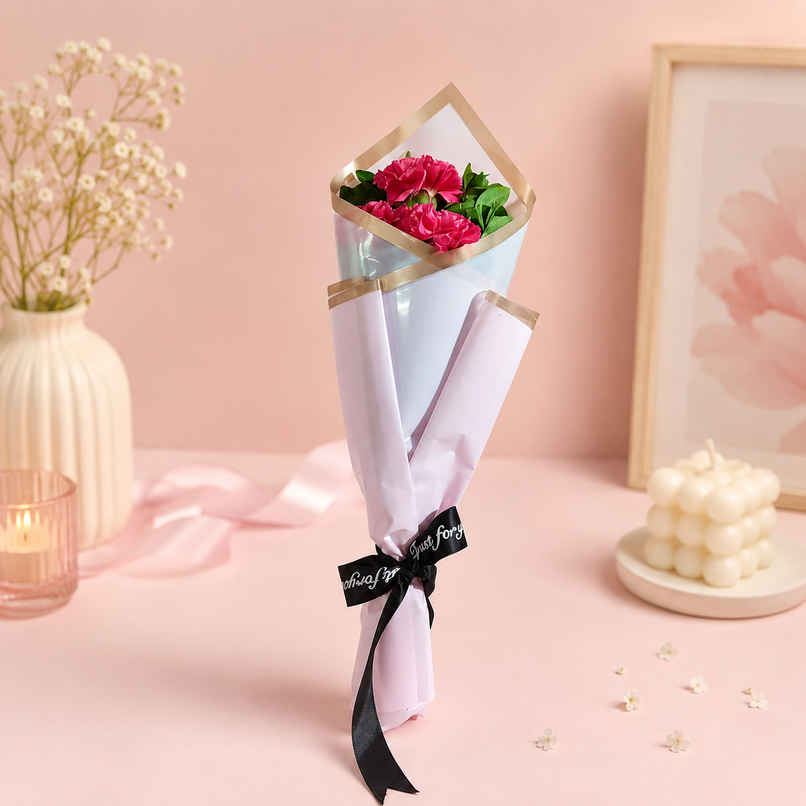 Spl 3 Pink Carnations Bouquet | Gifting