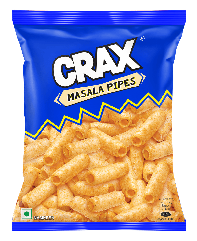 Crax Crunchy Pipes Masala Puff Snacks | Spicy & Crispy