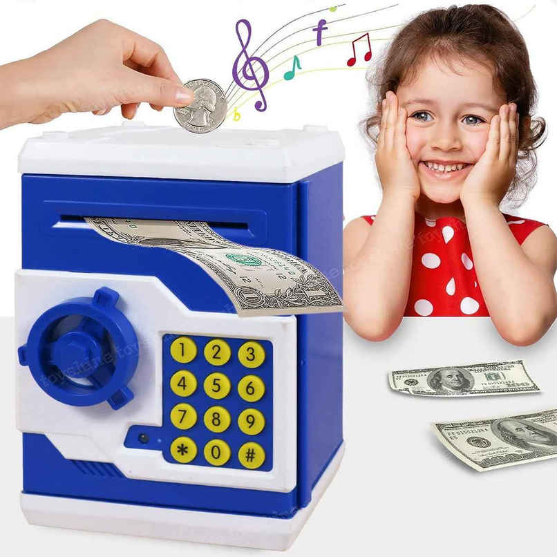 Toyshine Piggy Bank Money Box With Electronic Lock | Atm Machine | Electronic | Blue Toyshine Piggy Bank Money Box With Electronic Lock | Atm Machine | Electronic | Blue