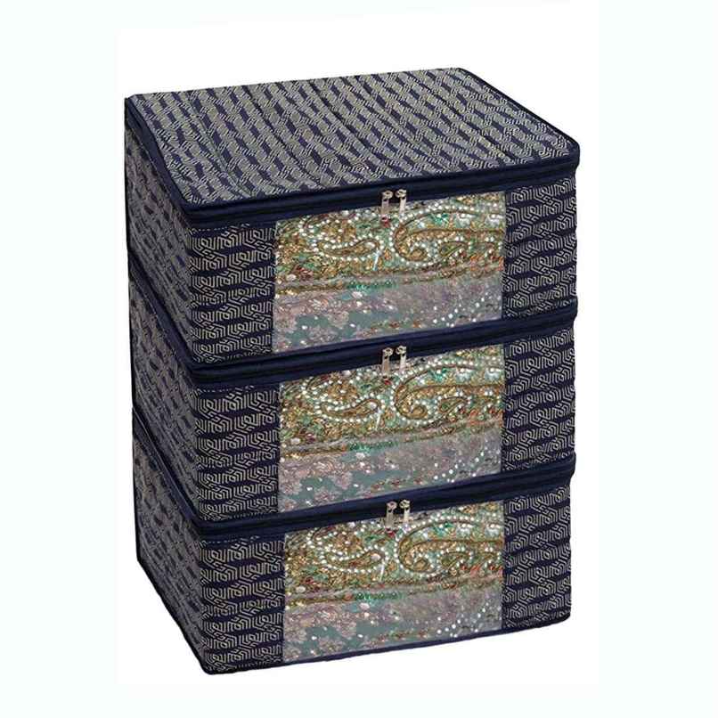 Homestrap Cotton Quilted Foldable Saree Covers - Pack of 3 Homestrap Cotton Quilted Foldable Saree Covers - Pack of 3
