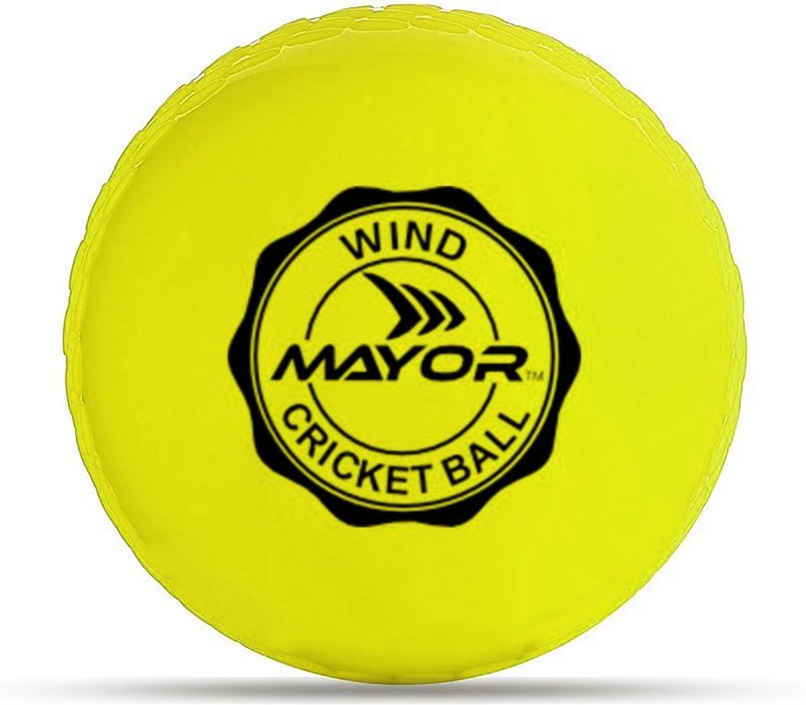 Mayor Cricket Wind Ball For Indoor & Outdoor Street Cricket Rubber Ball (Lime Green)