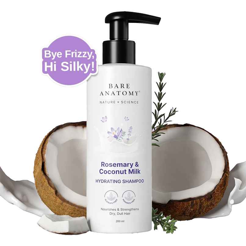 Bare Anatomy Hydrating Shampoo with Rosemary & Coconut Milk for Smooth & Silky Hair