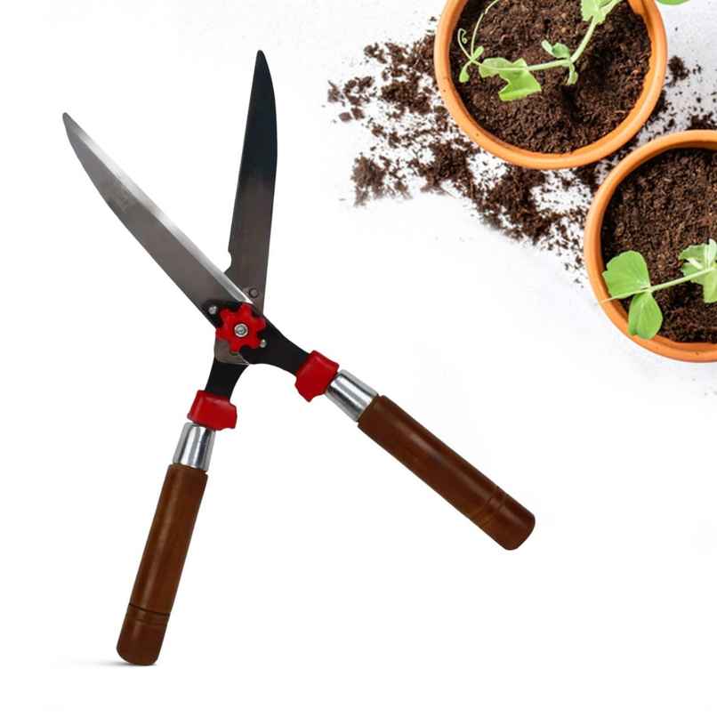 Cinagro Hedge Shears - Garden Scissors | Metal Blade, Wooden Handle