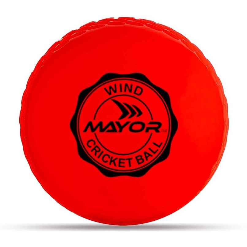 Mayor Cricket Wind Ball For Indoor & Outdoor Street Cricket Rubber Ball (Red) Mayor Cricket Wind Ball For Indoor & Outdoor Street Cricket Rubber Ball (Red)