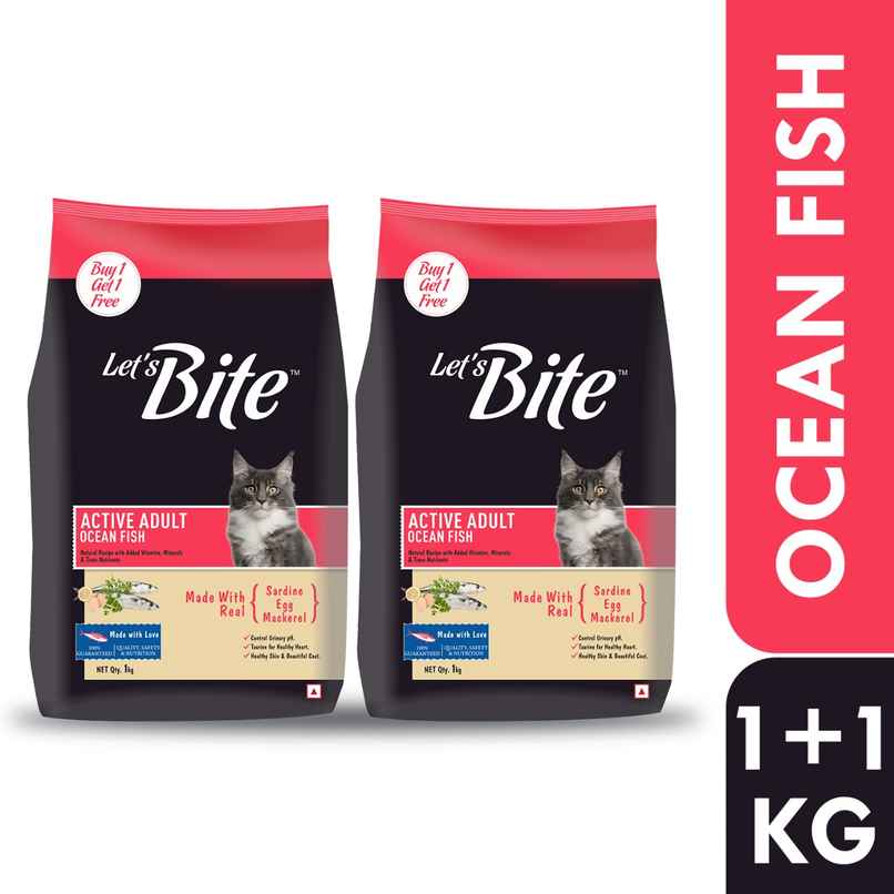 Let's Bite Active Adult Ocean Fish Dry Cat Food (Buy 1 Get 1 Free)