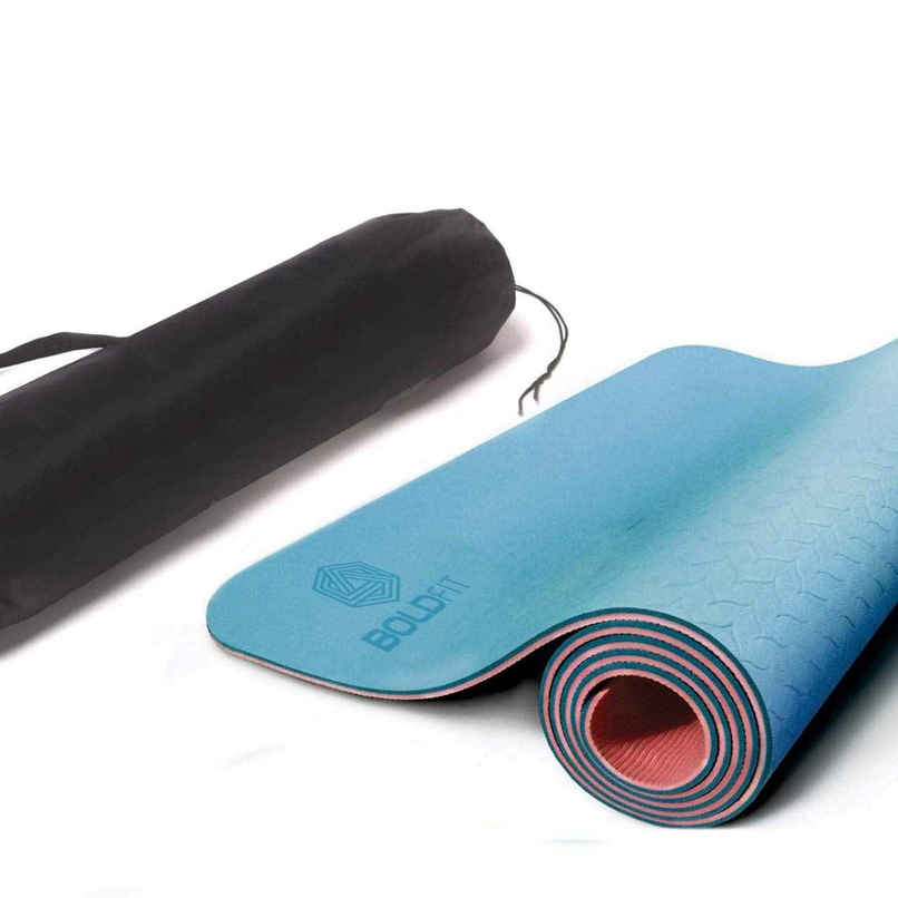 Boldfit Yoga Mat For Women And Men With Cover Bag Tpe Material Extra Thick 6Mm Green Pink Boldfit Yoga Mat For Women And Men With Cover Bag Tpe Material Extra Thick 6Mm Green Pink